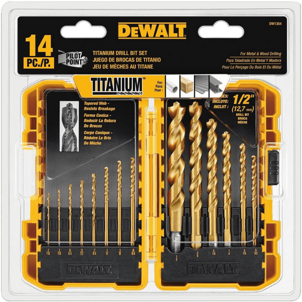 DEWALT DW1354 14-piece Titanium Drill Bit Set for sale online
